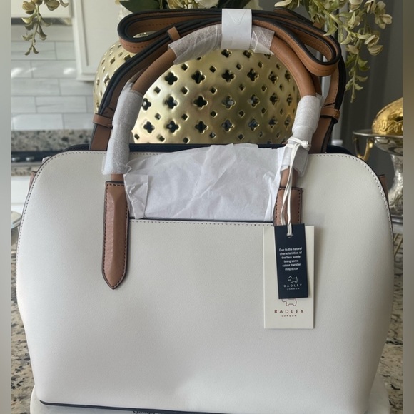 Radley London Liverpool Street 2.0 Orange Blossom Leather Multiway Ivory Handbag - Picture 14 of 16